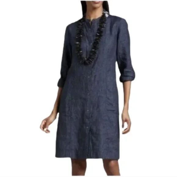 linen plain dress SoftWash Linen Seaside Mini Dress